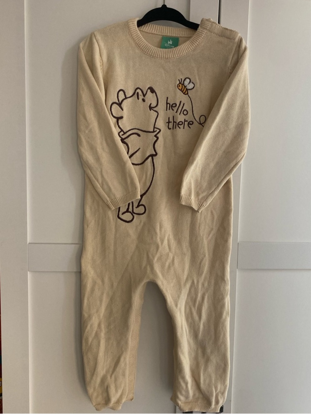 2/$20 Disney Cream Long-Sleeve One-Piece with Winnie the Pooh and Bee